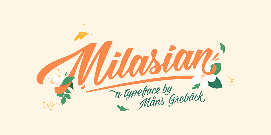Milasian is a flowing, casual script typeface, with a rich, inky composition, and a tad of a feminine vibe.