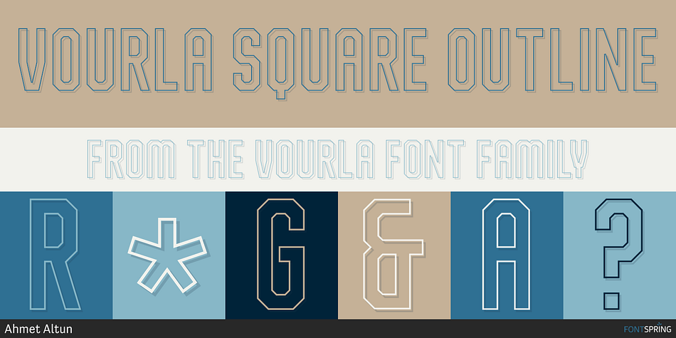 Vourla Square Outline Font