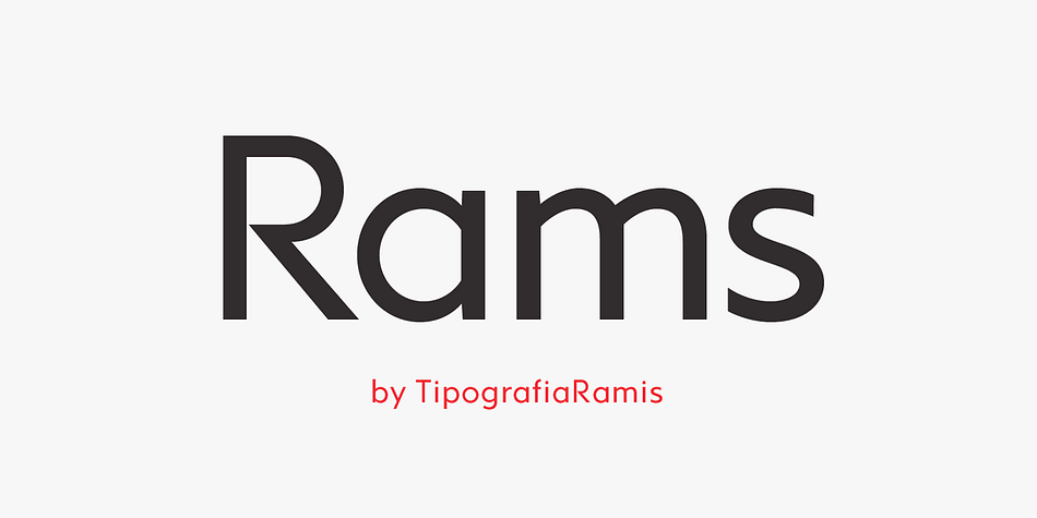 Rams is a Sans Serif type family of four weights with matching italics.