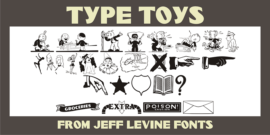 Type Toys JNL is another collection of letterpress dingbats, embellishments, stock cuts, cartoons and miscellany all re-drawn from vintage source material.