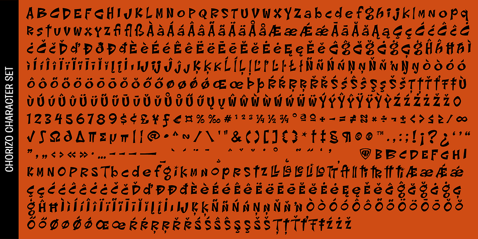 Highlighting the Chorizo PB font family.