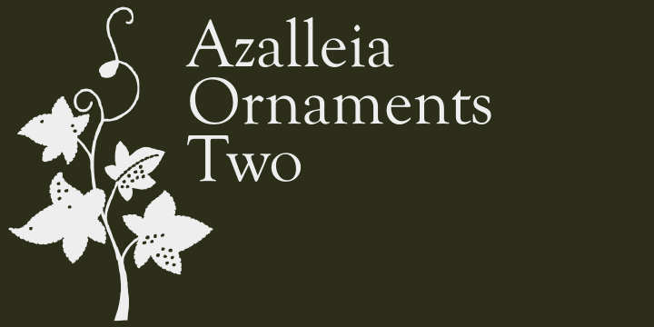 Azalleia Ornaments font family sample image.