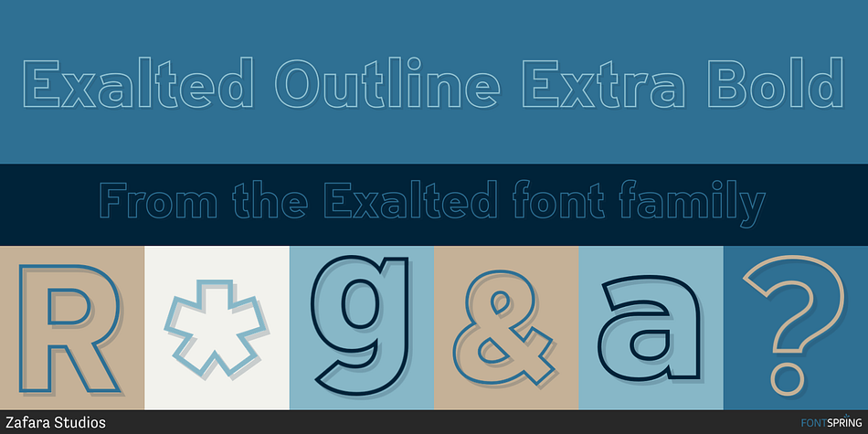 Exalted Outline Extra Bold Font