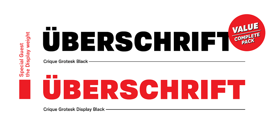 Emphasizing the favorited Crique Grotesk font family.