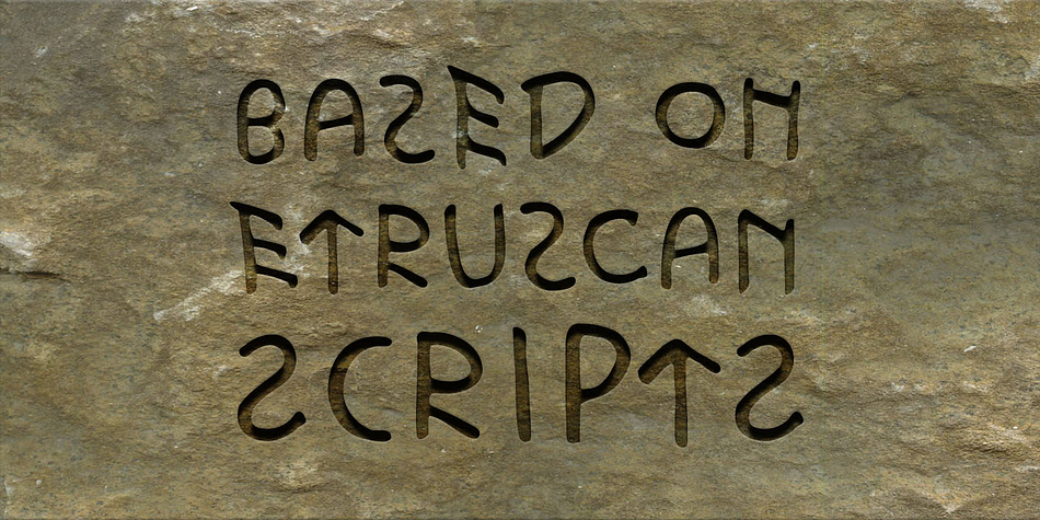 The characters of the Etruscan alphabet involve the creation of a font with only uppercase letters.