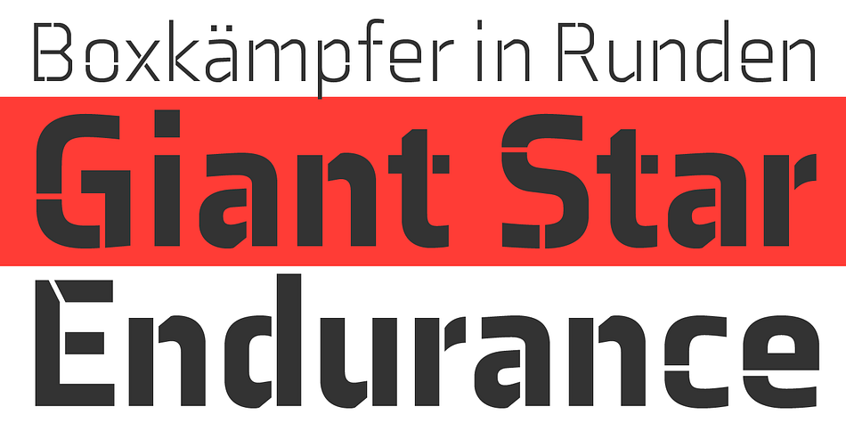 The type is perfect for captivating big sizes; shapes of abstract floating parts allure the eye and form nicely proportioned type when united.