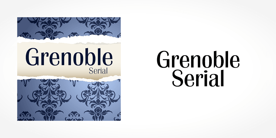 Displaying the beauty and characteristics of the Grenoble Serial font family.