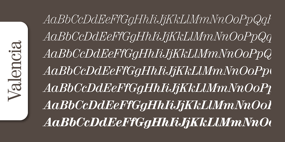 Emphasizing the popular Valencia Serial font family.