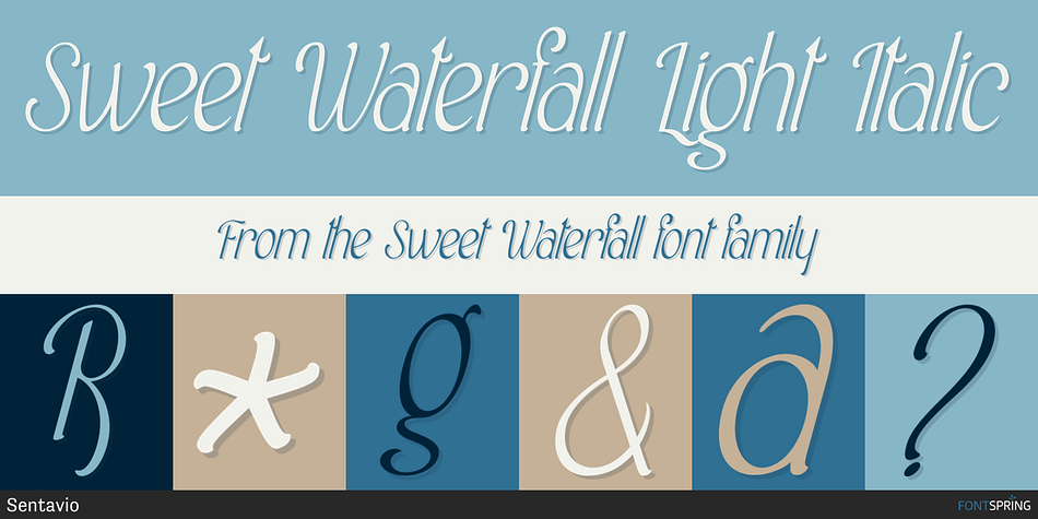 Sweet Waterfall Light Italic Font