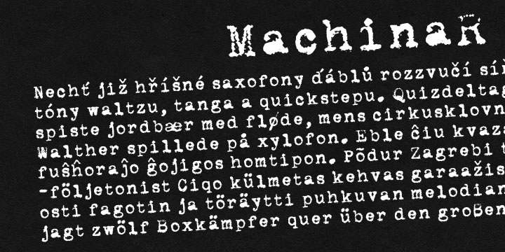 Displaying the beauty and characteristics of the Machina font family.