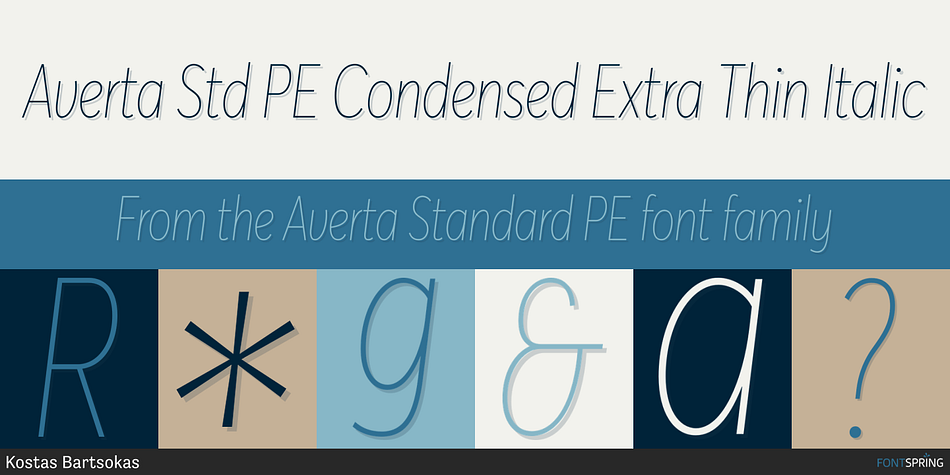 Averta Std PE Condensed Extra Thin Italic Font