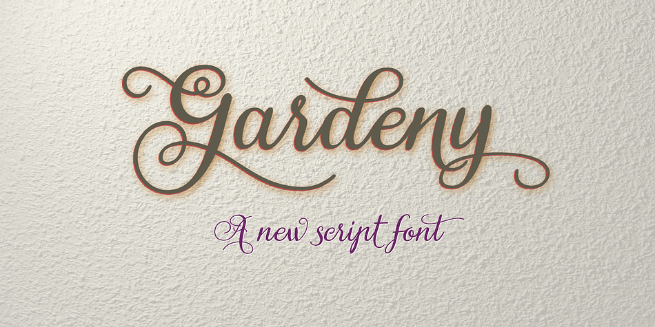 Displaying the beauty and characteristics of the Gardeny font family.