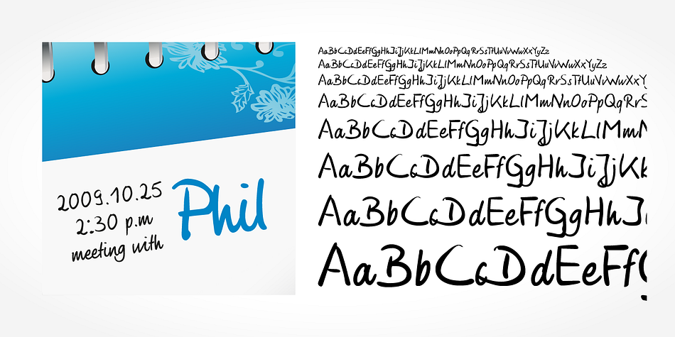 Phil Handwriting is a beautiful typeface that mimics true handwriting closely.