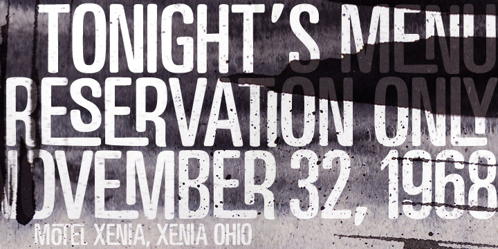 Highlighting the Motel Xenia font family.