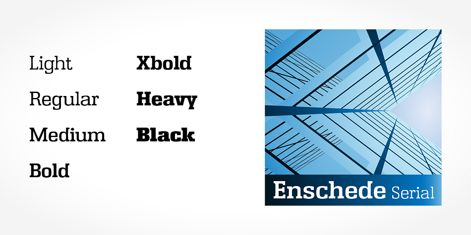 Highlighting the Enschede Serial font family.