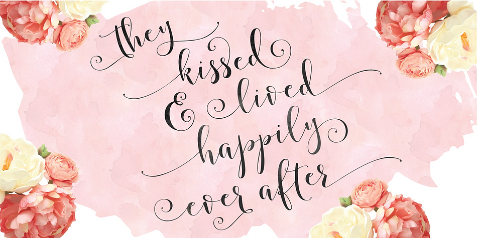 This fresh, warm, decorative hand-lettered typeface is perfect for weddings, logos, stationery & more!