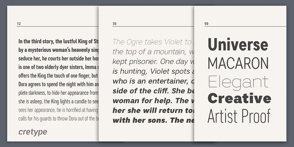The spaces between individual letter forms are precisely adjusted to create the perfect typesetting.