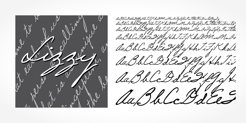 Lizzy Handwriting is a beautiful typeface that mimics true handwriting closely.