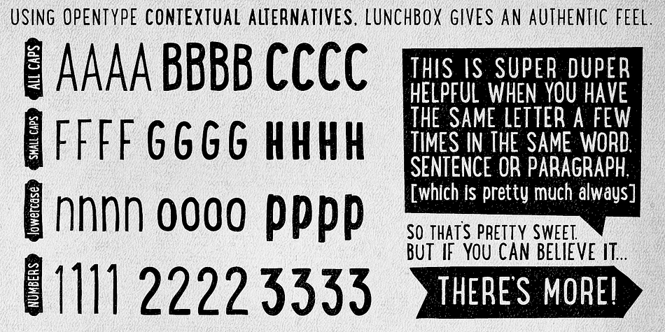 Emphasizing the favorited LunchBox font family.