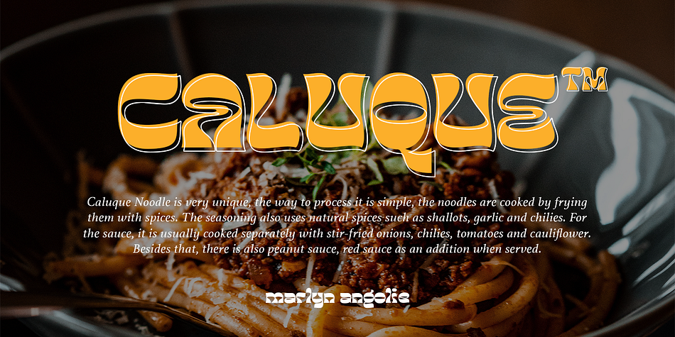 Marlyn Angolie font family sample image.