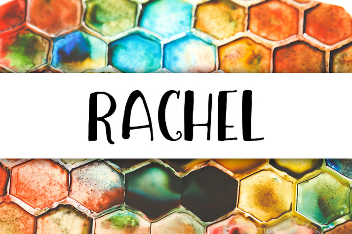 Displaying the beauty and characteristics of the Rachel font family.