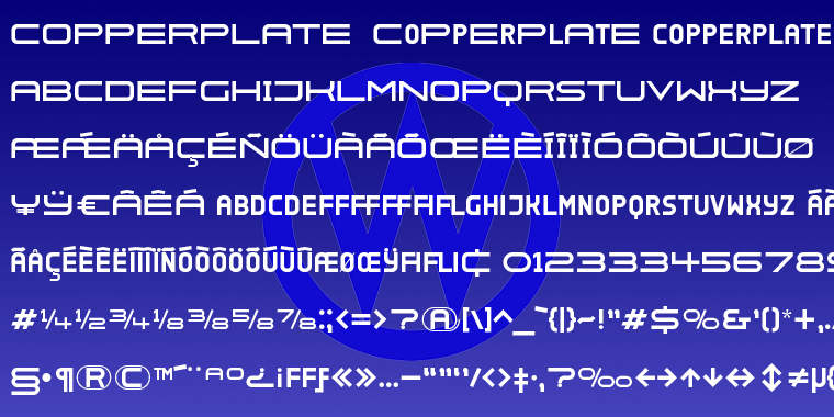 Highlighting the Copperplate Wide font family.