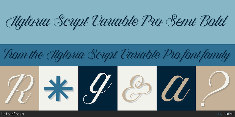 Algloria Script Variable Pro Semi Bold Font