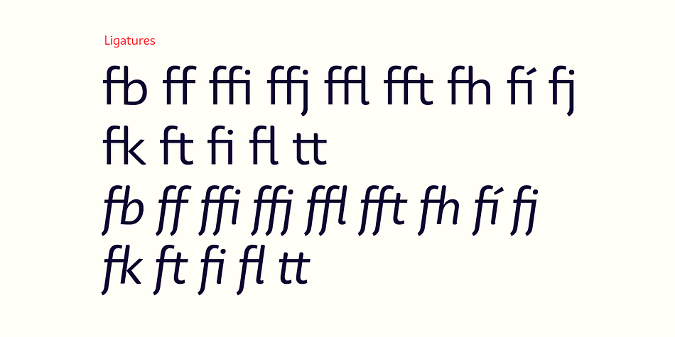 The intermediate weights perform very well for mid length texts while the Light and the Black really stand out when used at large sizes, bringing a positive voice to any branding, packaging or advertising project.