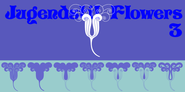 Jugendstil Flowers font family example.