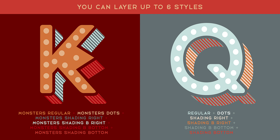It consists of 38 fonts that can be divided into two groups – Regulars for a day-to-day use and Monsters if you want to walk on the wild side.