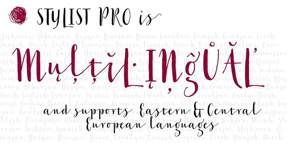 Displaying the beauty and characteristics of the Stylist Pro font family.