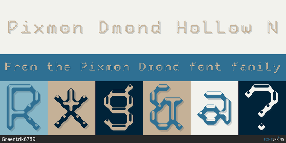 Pixmon Dmond Hollow N Font