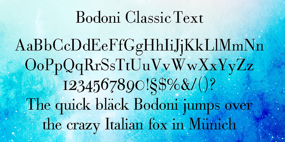 Bodoni Classic Text Font