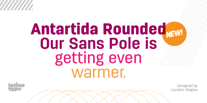 Antartida Rounded is a sans serif with rounded terminals, its simple, kind of neutral feeling, is functional, clean and minimal, rounded terminals make it friendly and warm.