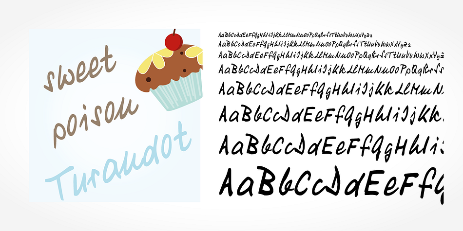 Turandot Handwriting is a beautiful typeface that mimics true handwriting closely.