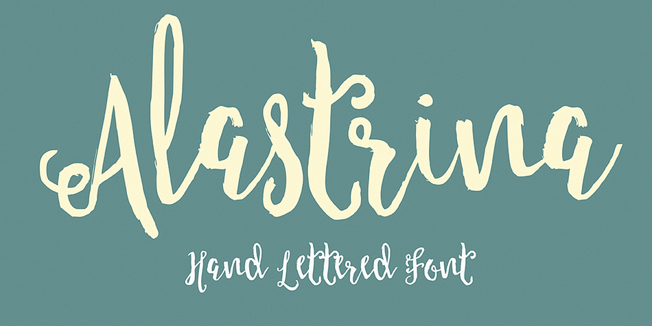 Alastrina is a modern calligraphy brush typefaces with a dancing baseline.