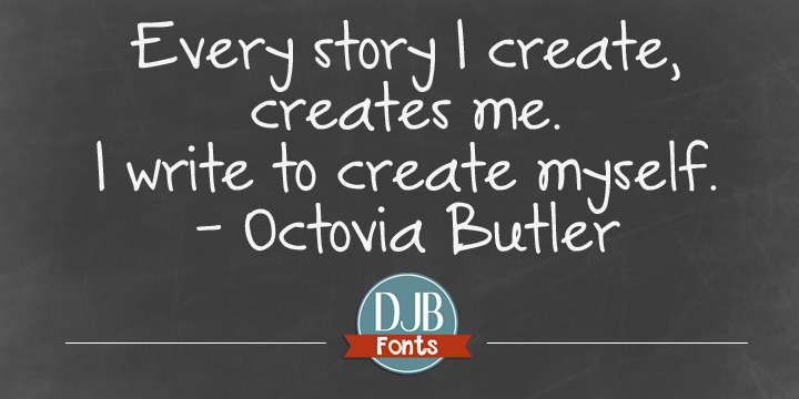 Highlighting the DJB Gonna Share My Story font family.