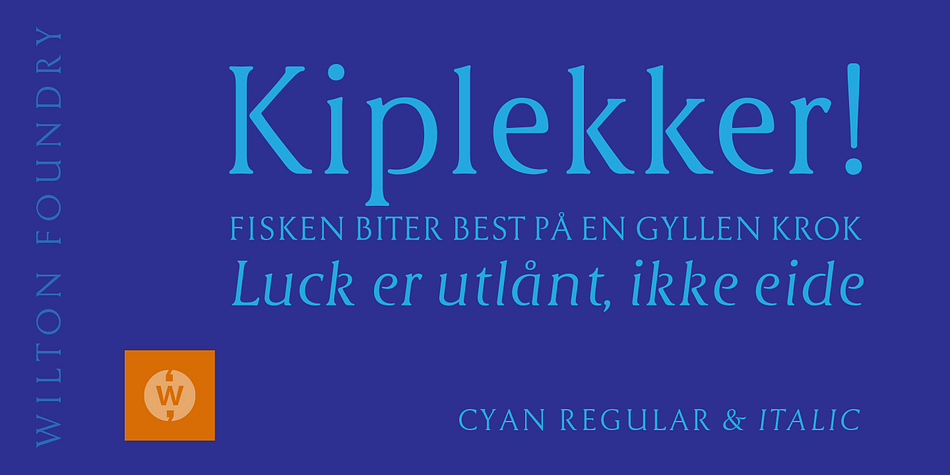 Cyan Neue font family example.