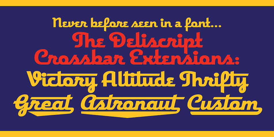 Highlighting the Deliscript font family.