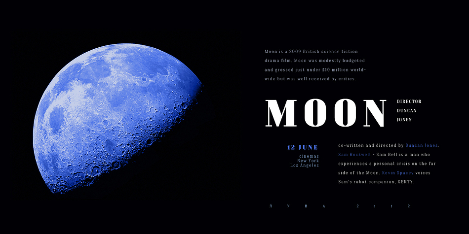 TT Moons is a glyptal modern typeface.
