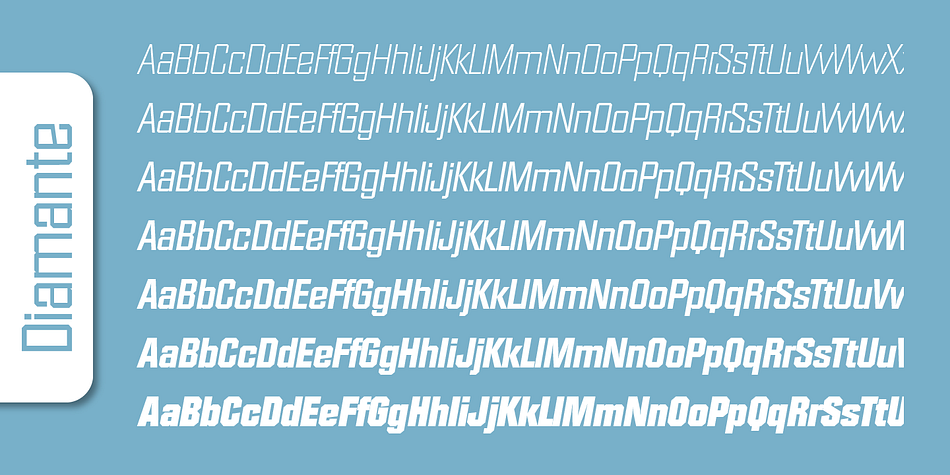 Emphasizing the popular Diamante Serial font family.