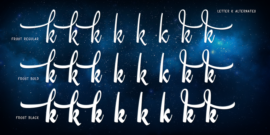 Frost font family example.