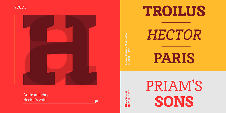 Emphasizing the favorited Achille II FY font family.