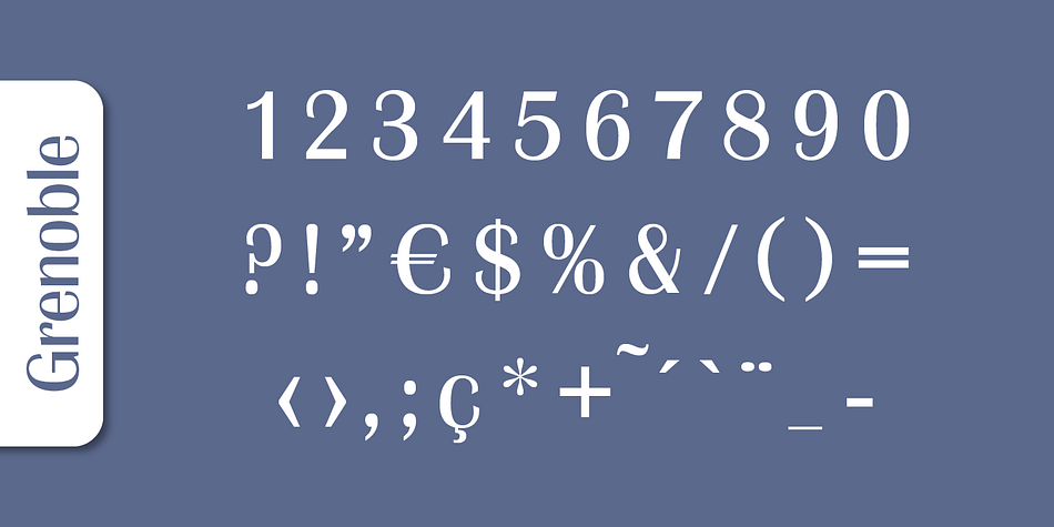 Grenoble Serial font family example.