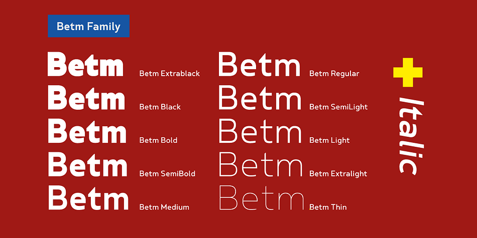 Emphasizing the favorited Betm font family.