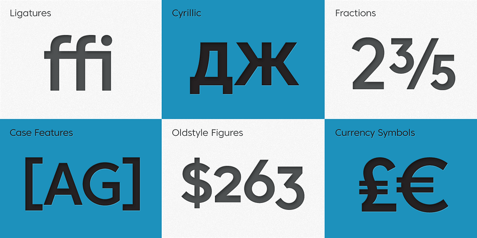 The Core Sans C Family consists of 9 weights (Thin, Extra Light, Light, Regular, Medium, Bold, Extra Bold, Heavy, Black) and Italics for each format.