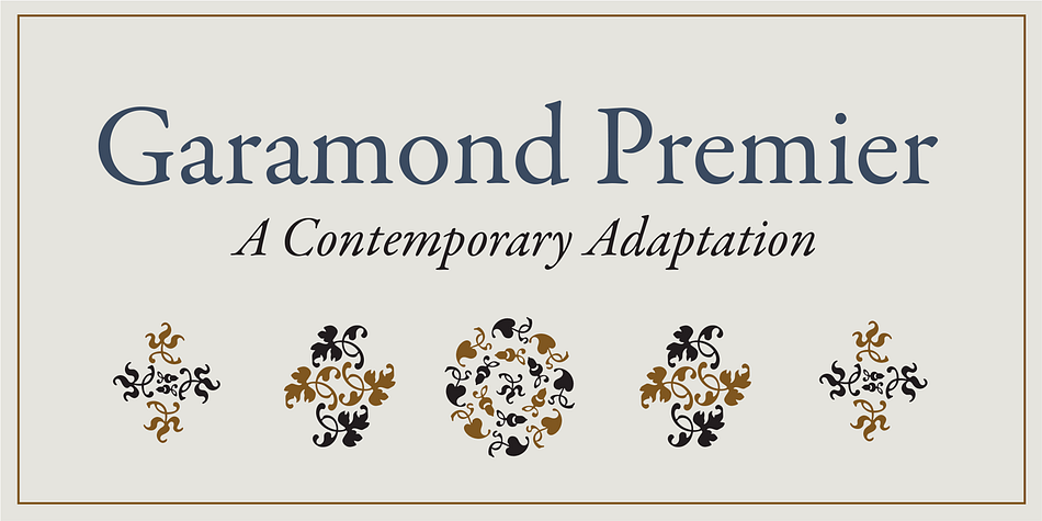 Garamond Premier Pro had its genesis in 1988 when Adobe Principal Designer Robert Slimbach visited the Plantin-Moretus Museum in Antwerp, Belgium, to study their collection of Claude Garamond