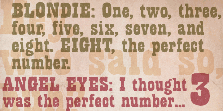 Dusty and charmingly rustic, Bandoliers is a hand-drawn family of eight loud-speaking fonts.