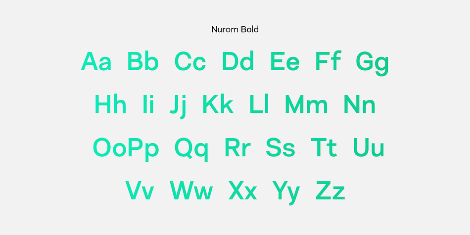 Displaying the beauty and characteristics of the Nurom font family.