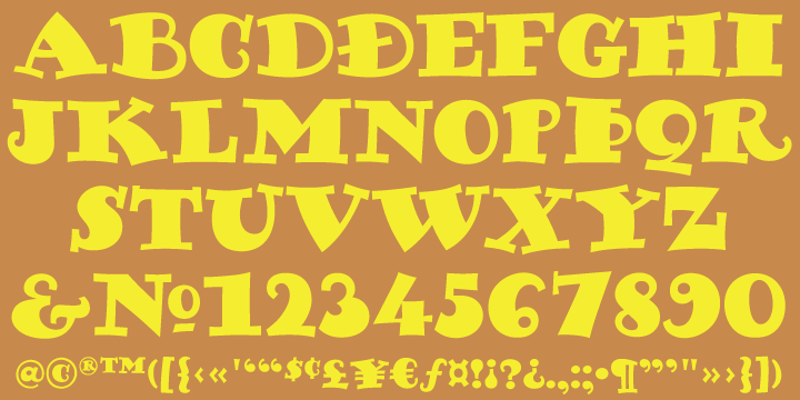 It comes with a glyphset of over 375 characters, and supports the majority of Latin-based languges.